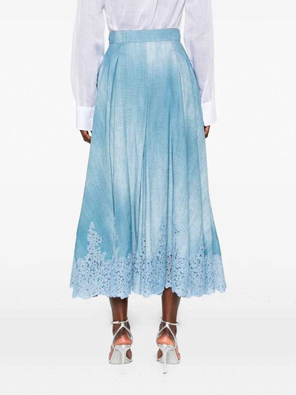 The Best Shops ERMANNO SCERVINO: ニーレングススカート＆ミディ丈 - 膝丈/ミディスカート - ブルー