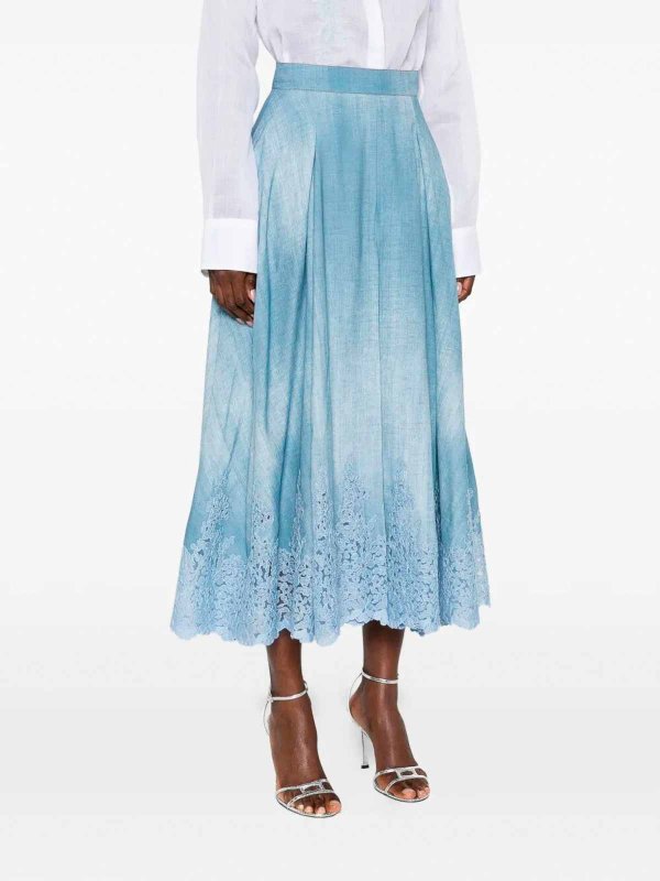 膝丈/ミディスカート - ブルー shop online: ERMANNO SCERVINO