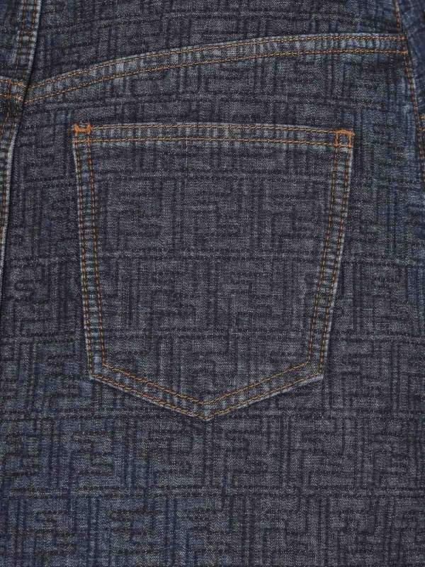 Ff Padded Denim Skirt shop online: FENDI