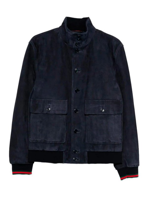 GUCCI: bombers - Leather Bomber Jacket