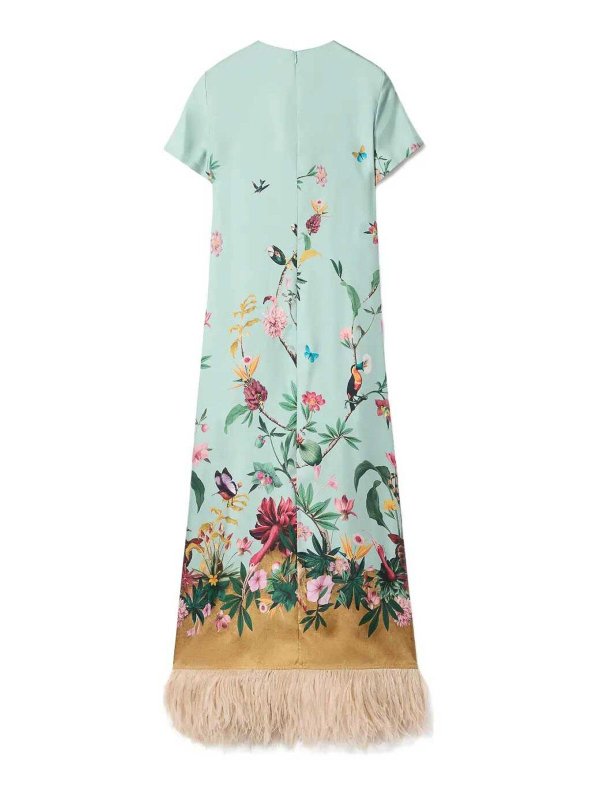 LA DOUBLEJ: knee length dresses online - Swing Dress With Feathers