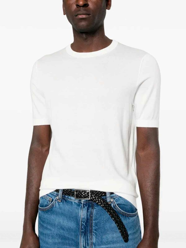 クルーネック - 白 shop online: MALO