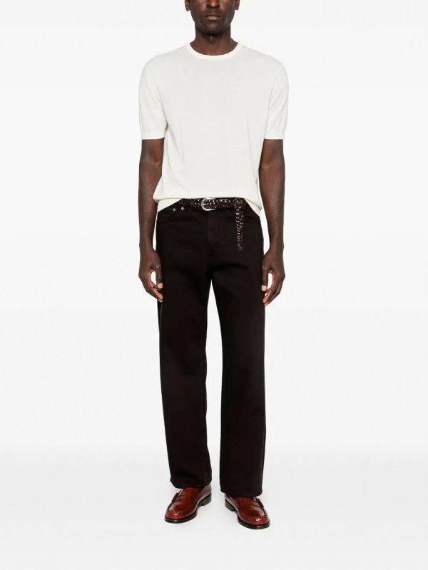 MALO: Strickpullover mit Rundhalsausschnitt online - Rundhalspullover - Weiß