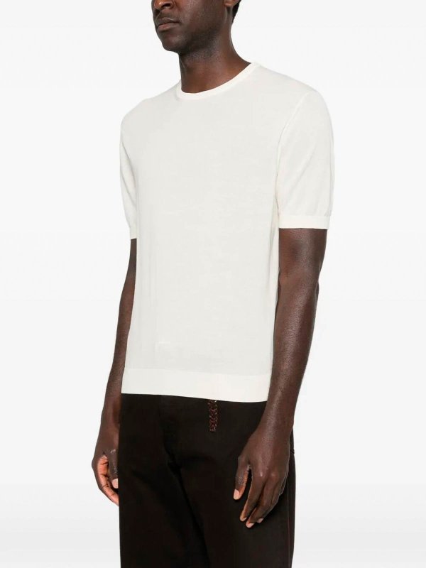 The Best Shops MALO: Strickpullover mit Rundhalsausschnitt - Rundhalspullover - Weiß