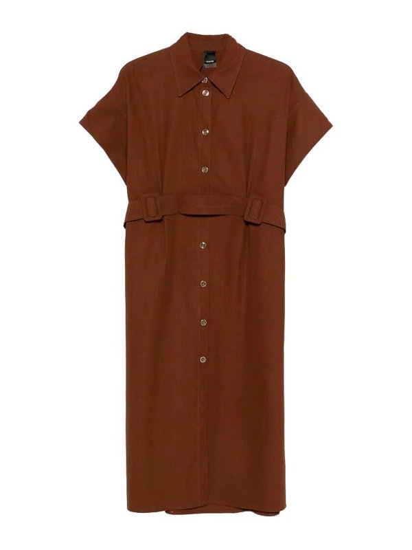 Pinko: ニーレングスドレス - 膝丈ドレス - ブラウン