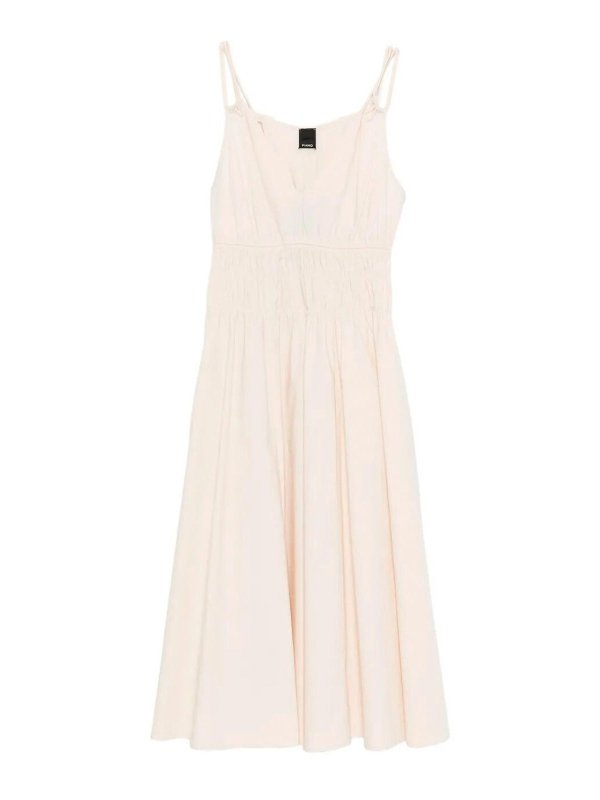 Pinko: Knielange Kleider - Knielanges Kleid - Hellbeige