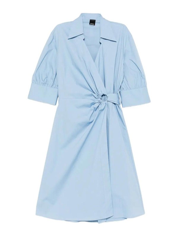 Pinko: Knielange Kleider - Knielanges Kleid - Hellblau