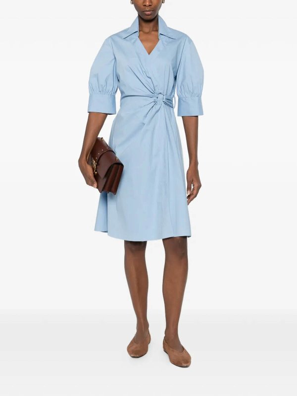 Pinko: Knielange Kleider online - Knielanges Kleid - Hellblau