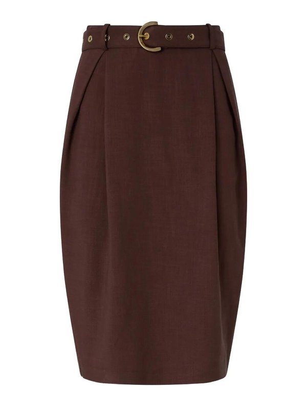 Pinko: ニーレングススカート＆ミディ丈 - 膝丈/ミディスカート - ブラウン