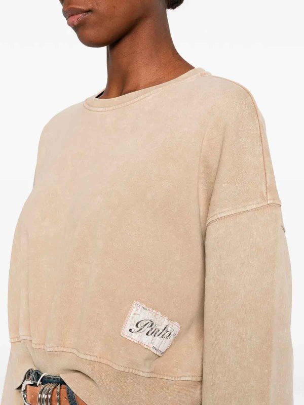 The Best Shops Pinko: Strickpullover mit Rundhalsausschnitt - Rundhalspullover - Beige