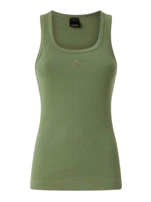 Pinko: Tops y camisetas sin mangas - Top - Verde