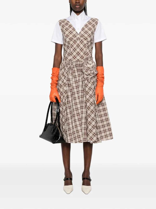 PRADA: knee length dresses online - Popeline Dress