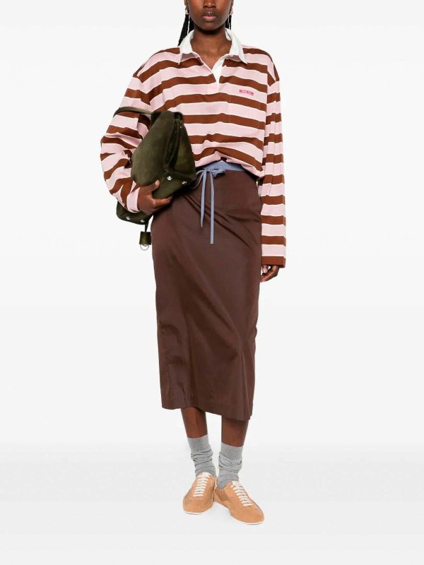 PRADA: polo shirts online - Striped Polo Neck