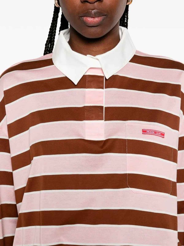 The Best Shops PRADA: polo shirts - Striped Polo Neck