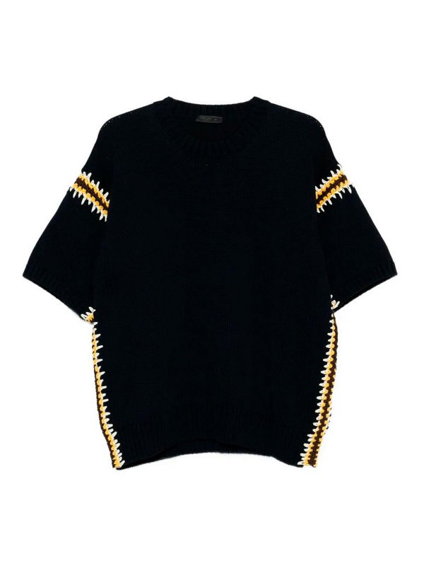 PRADA: polo shirts - Cotton Linen Polo Neck