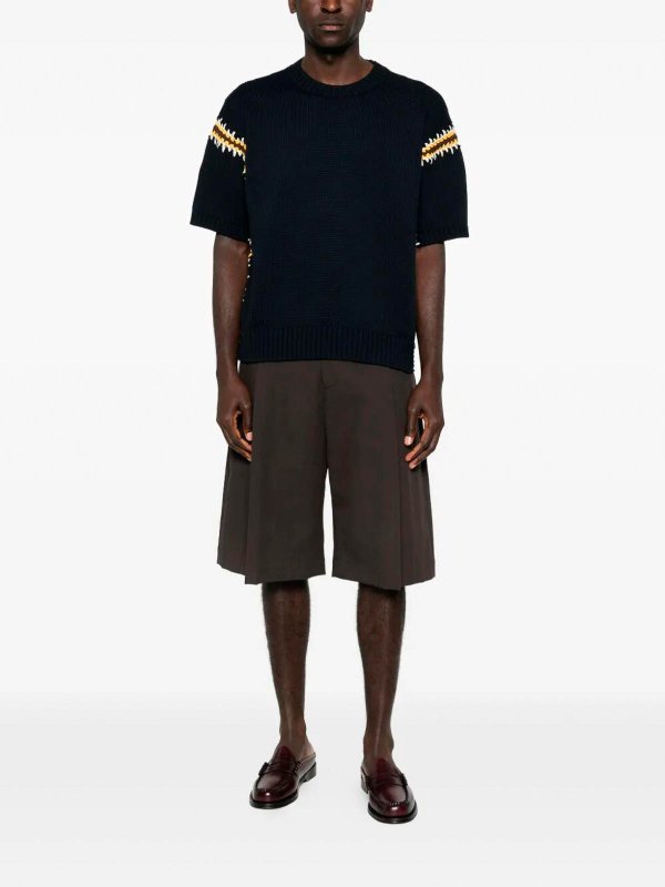 PRADA: polo shirts online - Cotton Linen Polo Neck