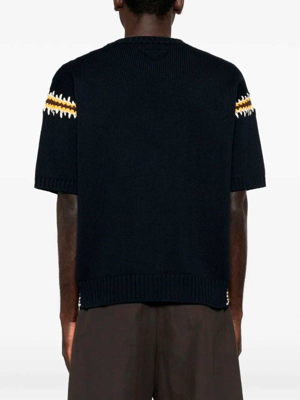 The Best Shops PRADA: polo shirts - Cotton Linen Polo Neck