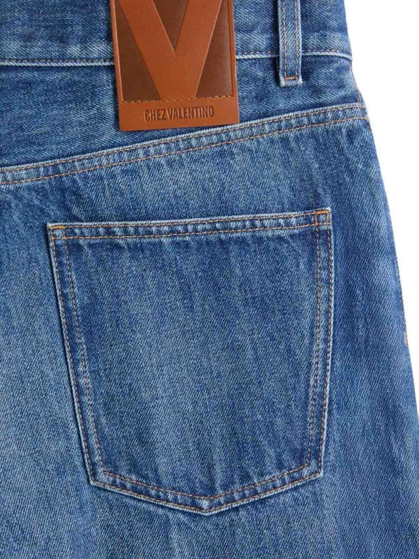 VALENTINO: ストレートジーンズ online - ストレートジーンズ - ミディアムウォッシュ