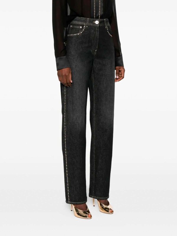 ストレートジーンズ - 黒 shop online: VERSACE