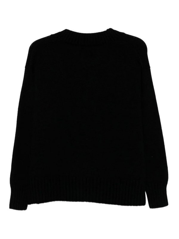 DRUMOHR: Strickpullover mit V-Ausschnitt online - V-Pullover - Schwarz