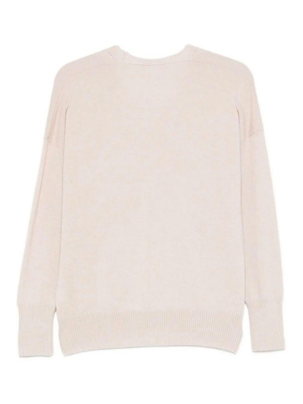 DRUMOHR: Strickpullover mit V-Ausschnitt online - V-Pullover - Beige