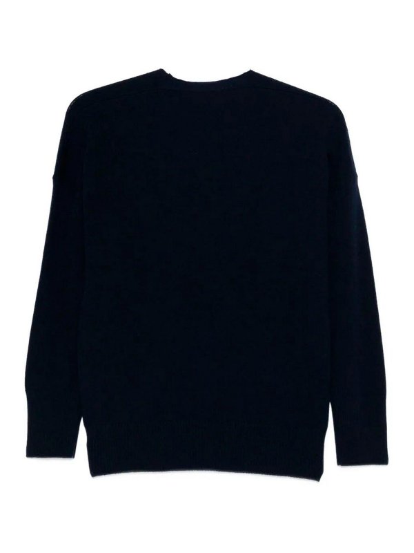 DRUMOHR: Strickpullover mit V-Ausschnitt online - V-Pullover - Dunkelblau