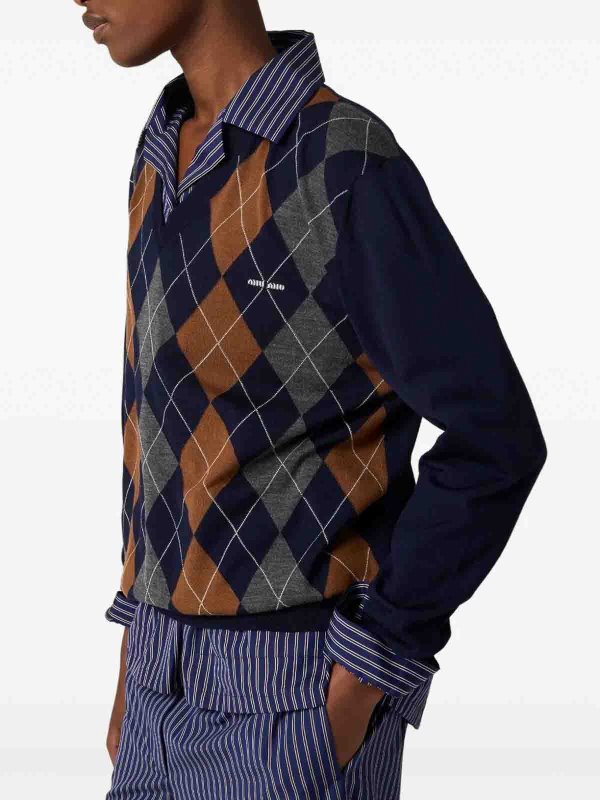 MIU MIU buy online Argyle V-Neck