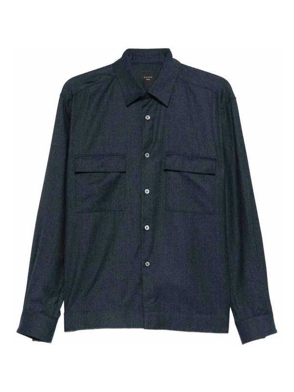 XACUS: shirts - Wool Overshirt
