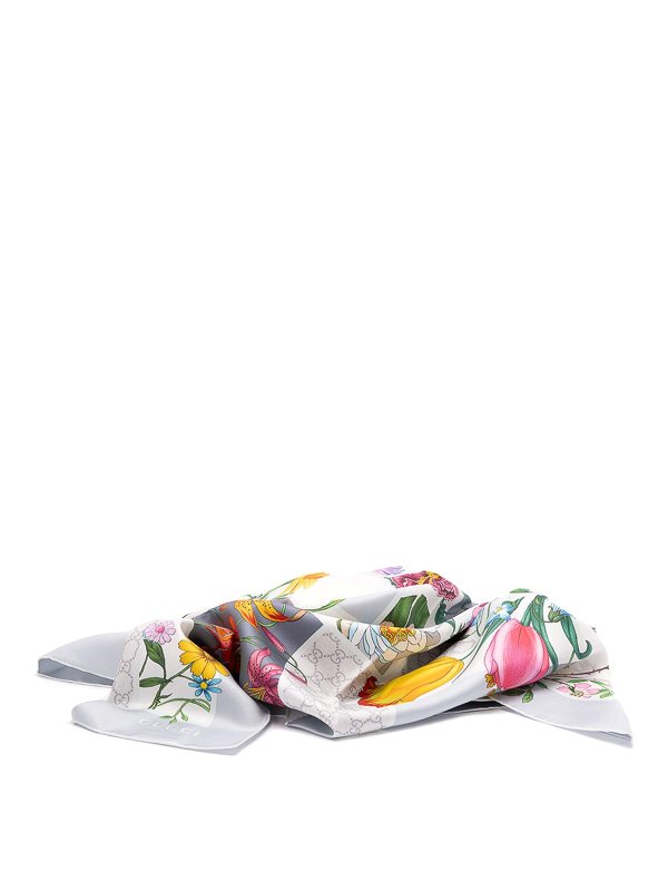 GUCCI: Stoles & Shawls - Mini Blocks Flora Foulard