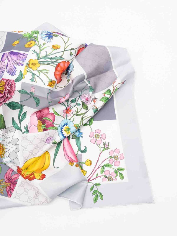 The Best Shops GUCCI: Stoles & Shawls - Mini Blocks Flora Foulard