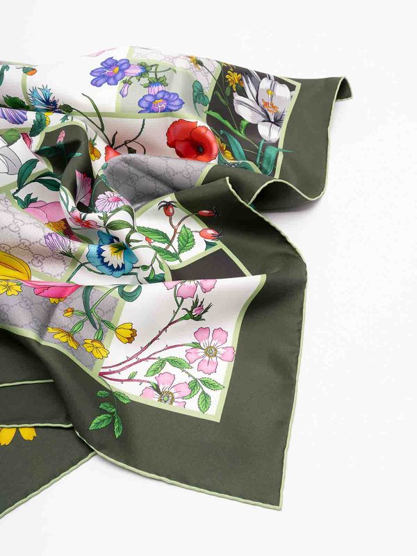The Best Shops GUCCI: Stoles & Shawls - Mini Blocks Flora Foulard