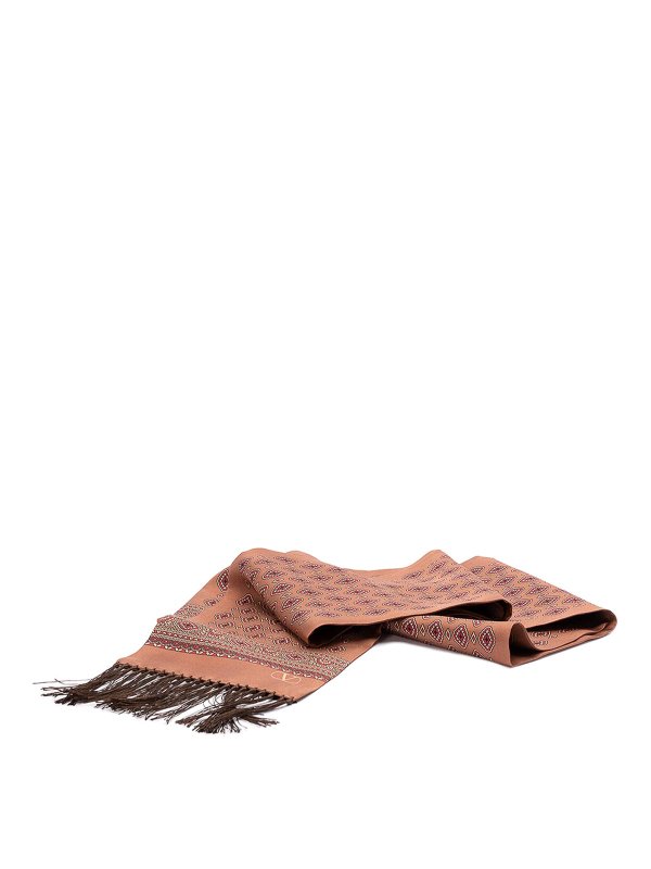 VALENTINO GARAVANI: scarves - Chamber Print Scarf With Fringes
