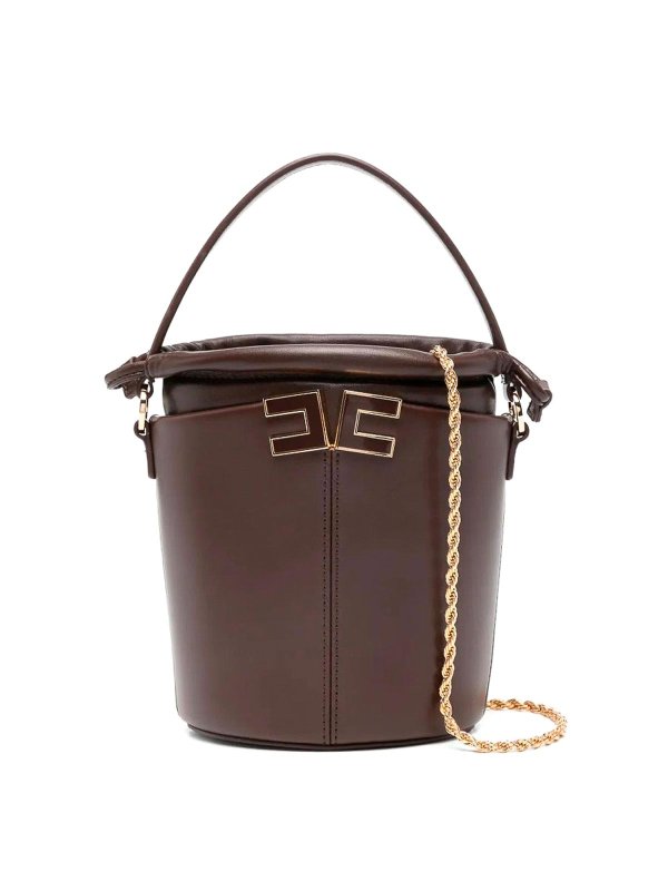 ELISABETTA FRANCHI: トートバッグ - トートバッグ - ブラウン