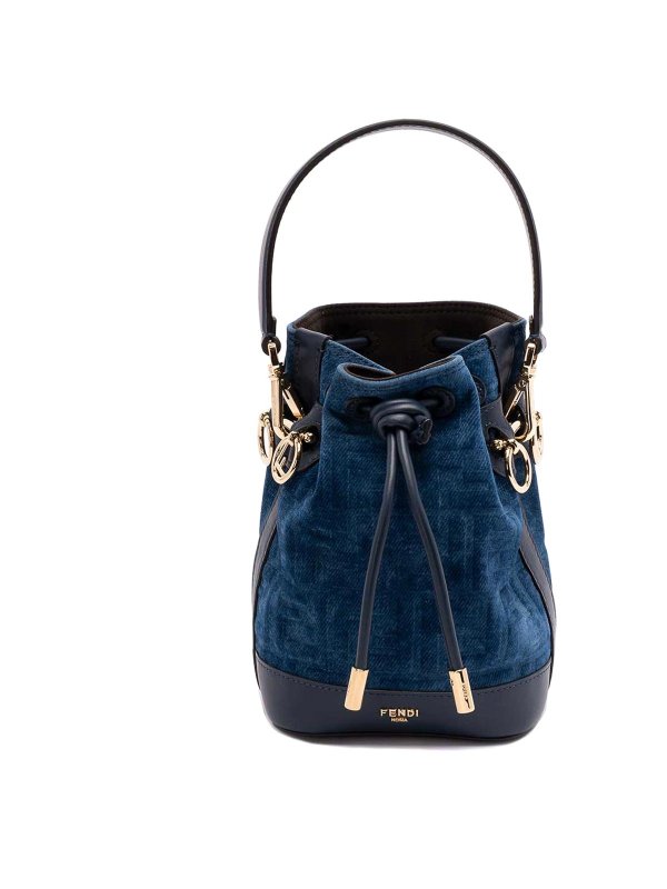 FENDI: clutches - Mon Tresor Denim Mini Bag