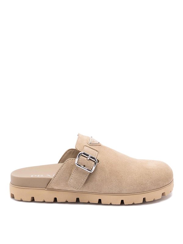 PRADA: mules shoes - Suede Sabot