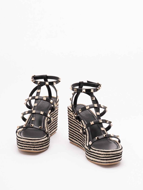 VALENTINO GARAVANI: espadrilles online - Rockstud Torchon Wedge Espadrillas