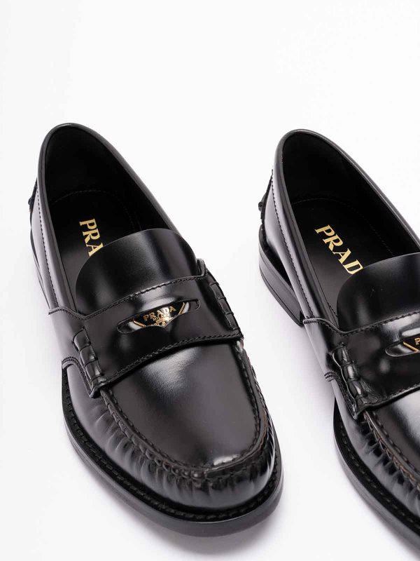 PRADA buy online Brushed Leather Loafers