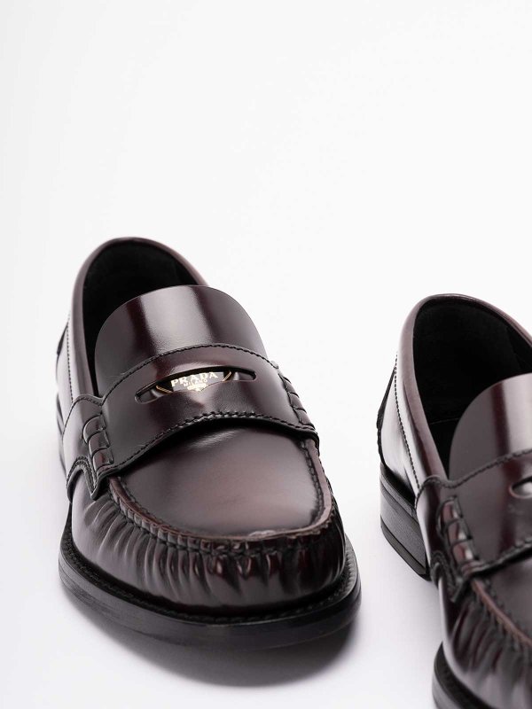 PRADA buy online Brushed Leather Loafers