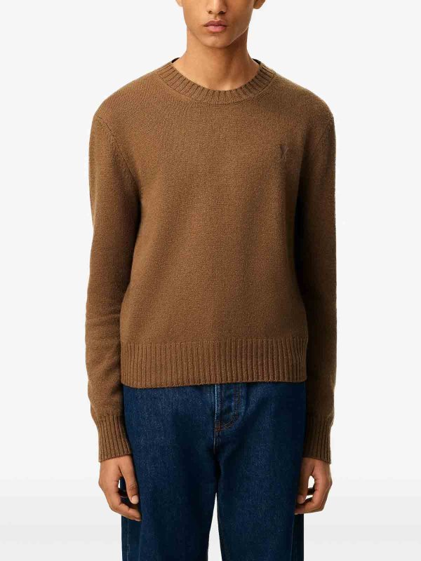 AMI PARIS buy online Rundhalspullover - Braun