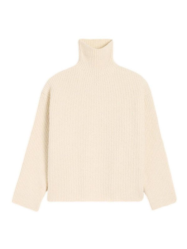 AMI PARIS: Strickpullover mit Rundhalsausschnitt - Rundhalspullover - Weiß