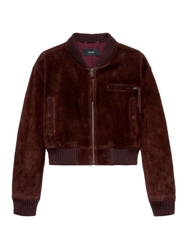 ARMA: leather jacket - Elettra Gritty Suede Jacket