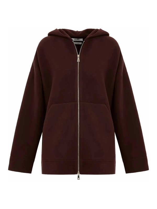 Max Mara: Strickpullover mit Rundhalsausschnitt - Rundhalspullover - Rot