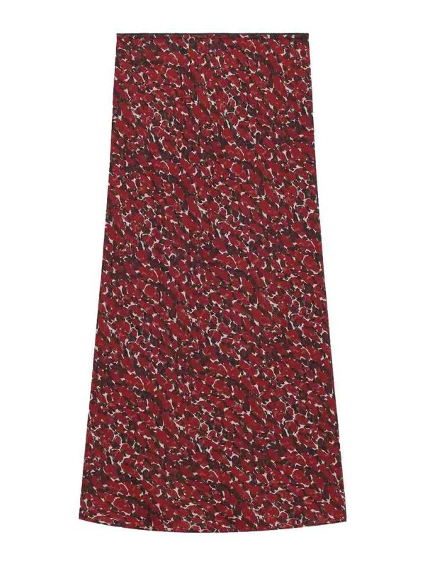 SAINT LAURENT: Knee length skirts & Midi - Printed-Silk Midi Skirt