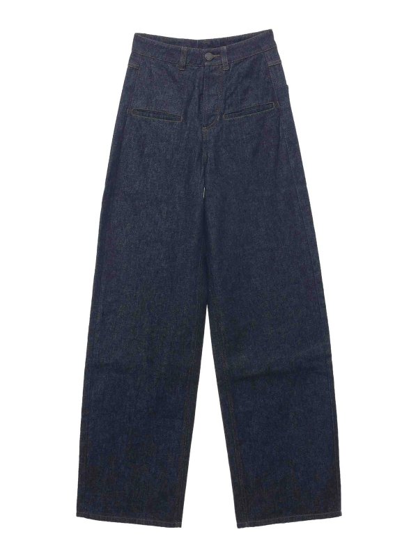 UMA WANG: Jeans Rectos - Vaqueros Rectos - Azul