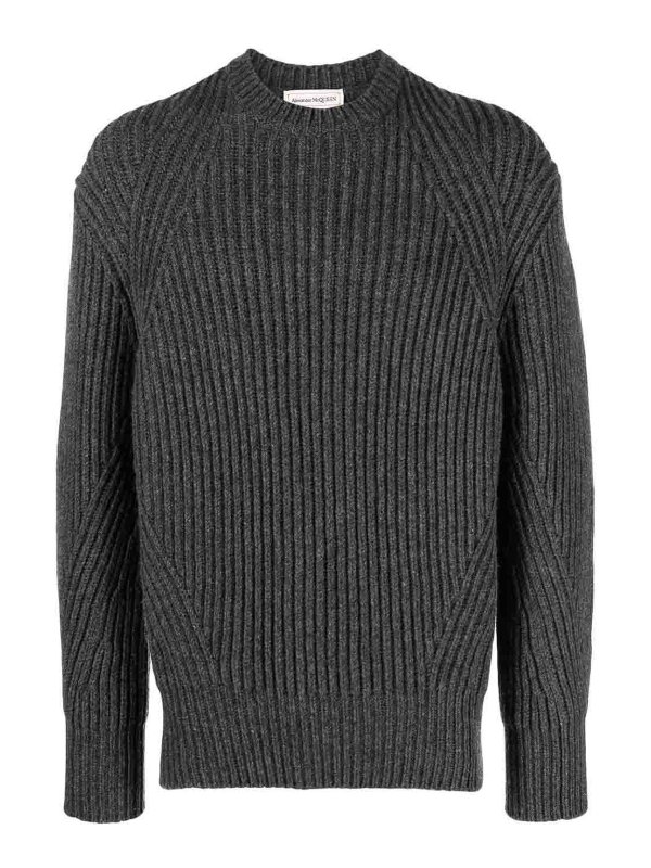 ALEXANDER MCQUEEN: Pull col rond - Pull Col Rond - Gris