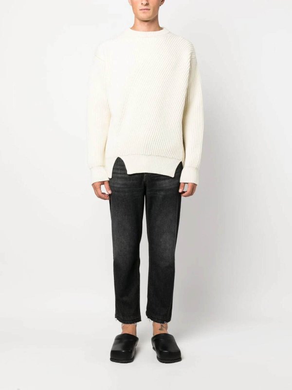 JIL SANDER: Strickpullover mit Rundhalsausschnitt online - Rundhalspullover - Weiß