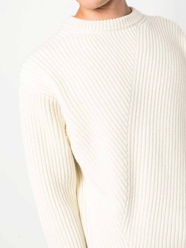 Rundhalspullover - Weiß shop online: JIL SANDER