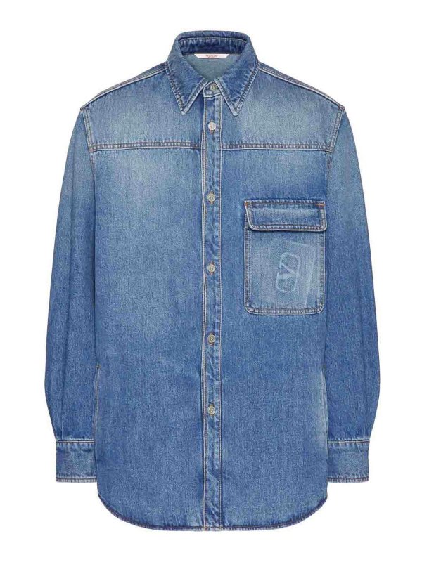 VALENTINO GARAVANI: シャツ - シャツ - ブルー