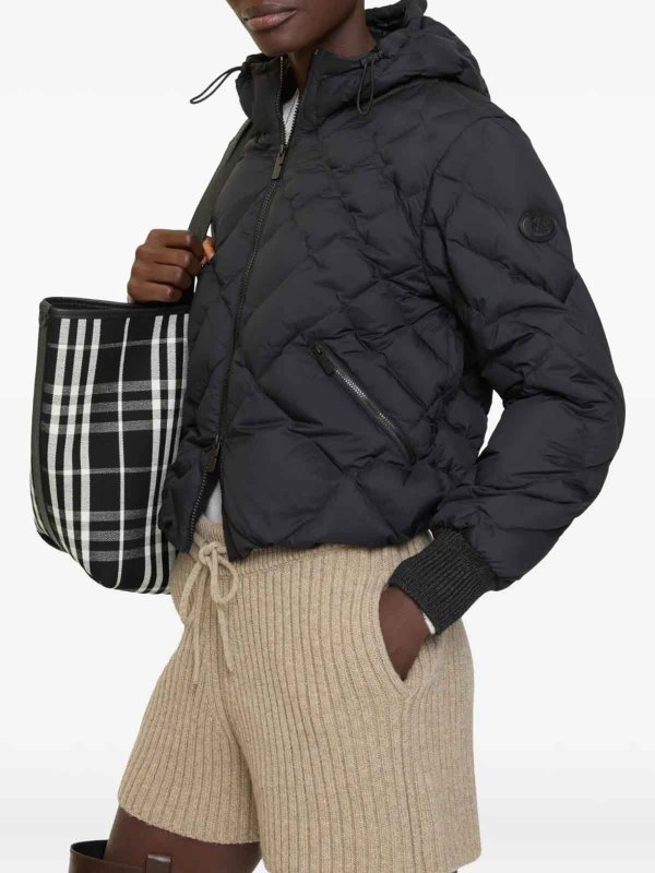 BURBERRY: padded jackets online - Check Stitch Delley Puffer Jacket