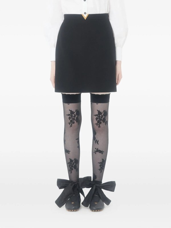 The Best Shops VALENTINO GARAVANI: ニーレングススカート＆ミディ丈 - 膝丈/ミディスカート - 黒